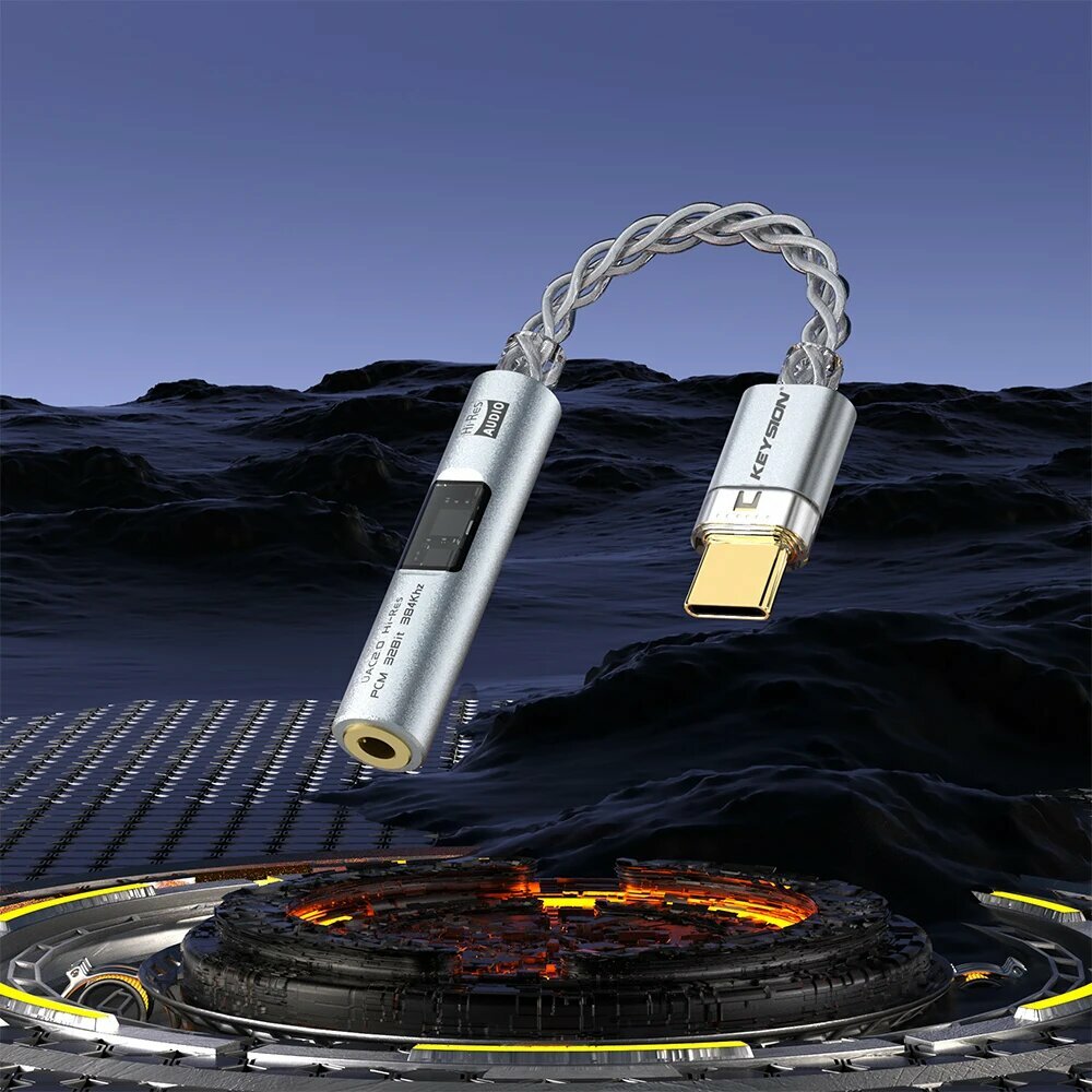 KEYSION CX31993 MAX97220 Цифровой аудиоусилитель USB C Type-C на 3,5 мм, Серебристый