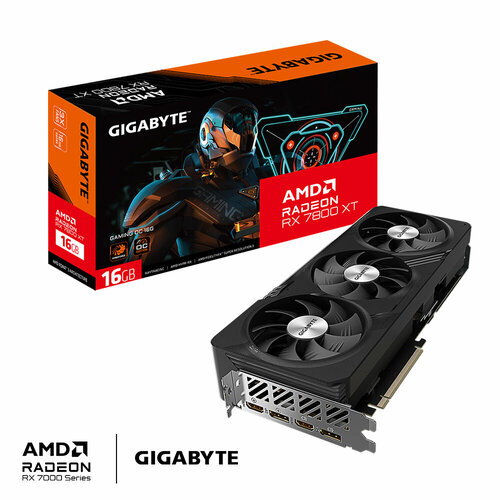 Видеокарта Gigabyte Radeon RX 7800XT GAMING OC 16Гб GDDR6256bit2HDMI2DP GV-R78XTGAMING OC-16GD ret 83600₽