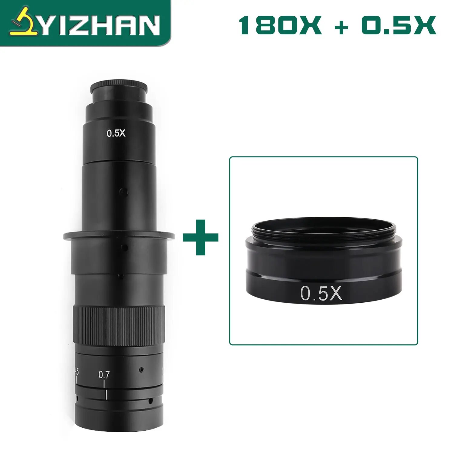 YIZHAN Объектив для микроскопа, 180X-0.5X