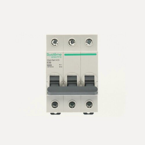 Изображение товара Автоматический выключатель Systeme Electric City9 Set, 3 полюса, 32A, 6kA, С