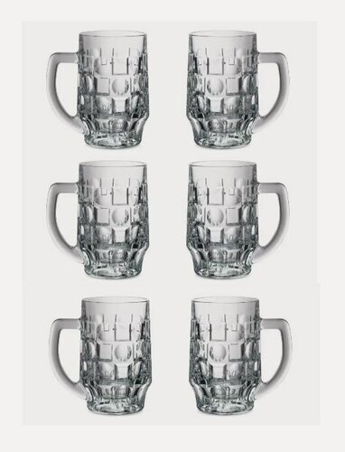 Изображение товара Пивные кружки Pasabahce Pub набор 6 штук 500 мл, стекло, рельеф.