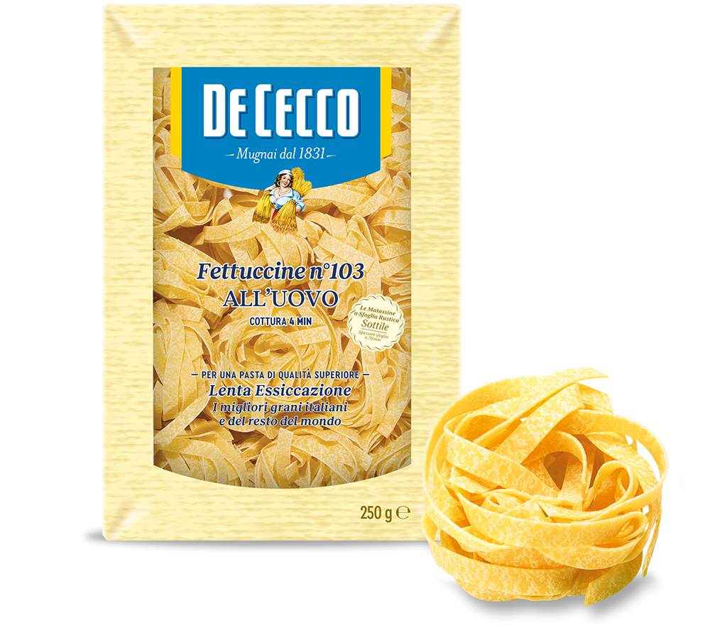 Макаронные изделия De Cecco "Феттуччине", яичные, твердые сорта пшеницы, 250 гр — фото 1