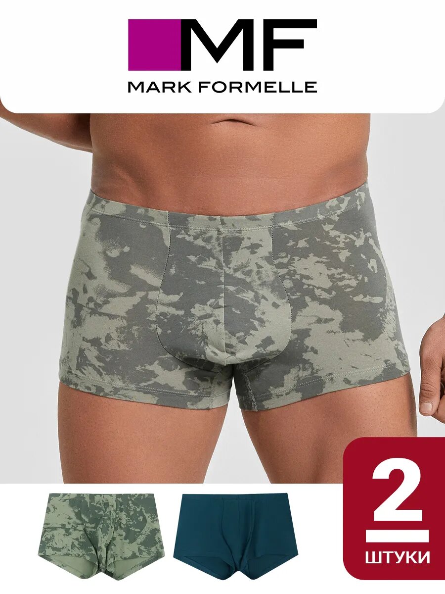 Трусы MARK FORMELLE нижнее белье, комплект из 2 шт., размер M, синий, зеленый