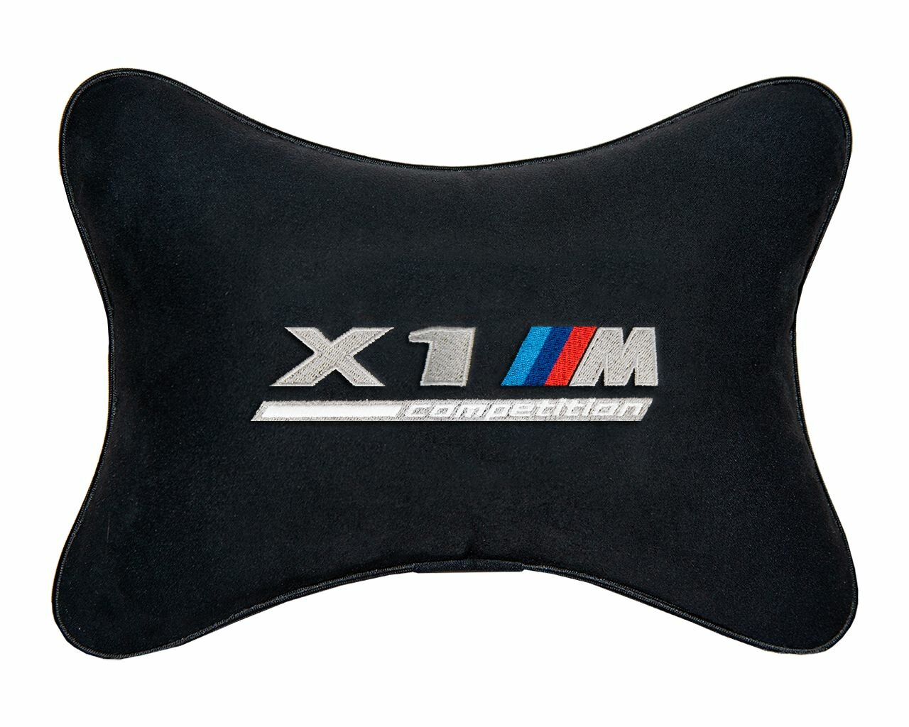 Подушка на подголовник автомобильная черная алькантара BMW X1M COMPETITION