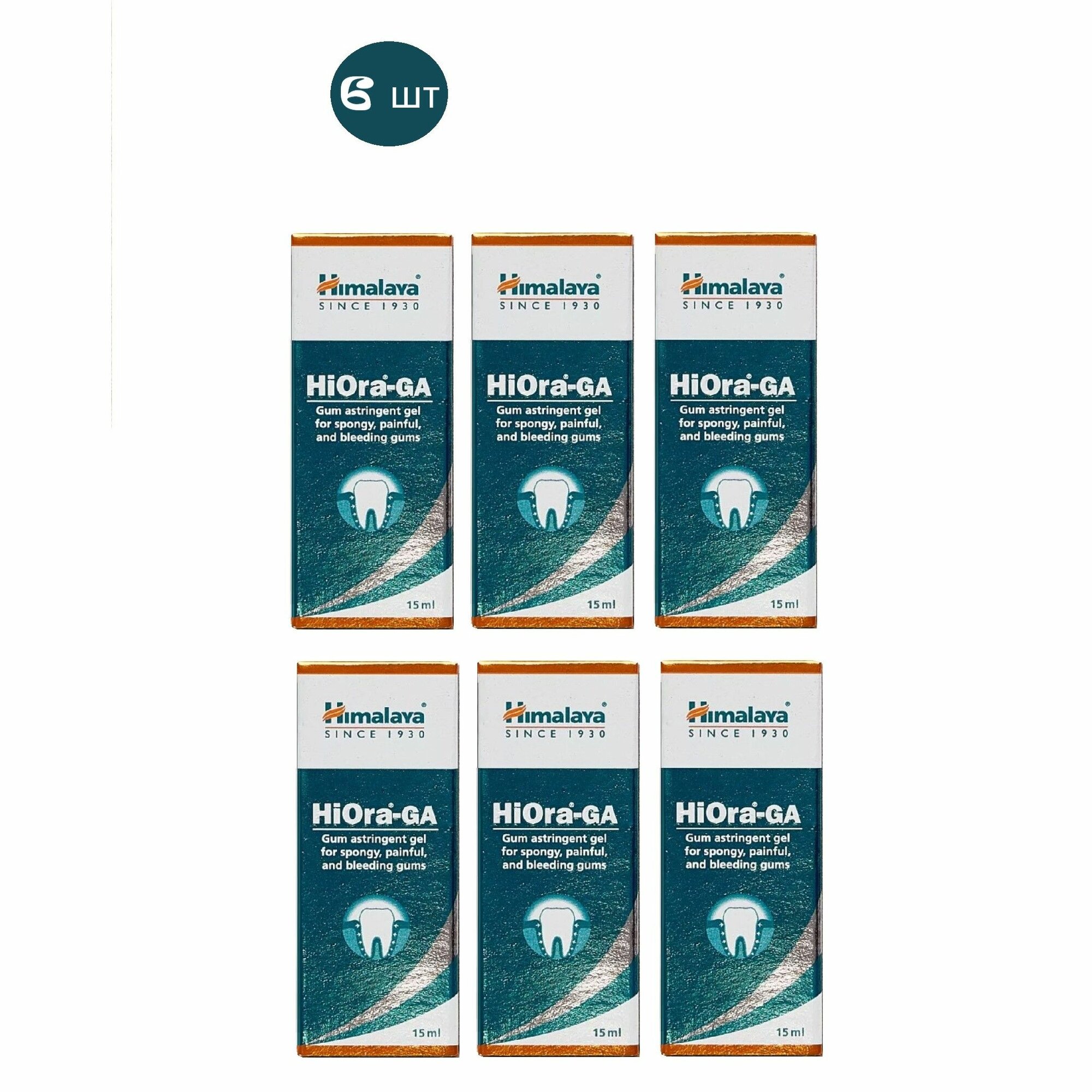 Himalaya хиора-га Аюрведический гель для десен / HIORA-GA Gel, Хималая, 15 мл - 6 шт