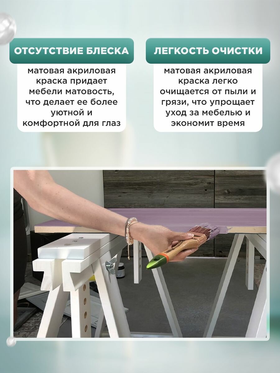 Краска для мебели, дерева и пластика матовая без запаха Гумвнутрянка Фиолет 1 литр. — фото 1