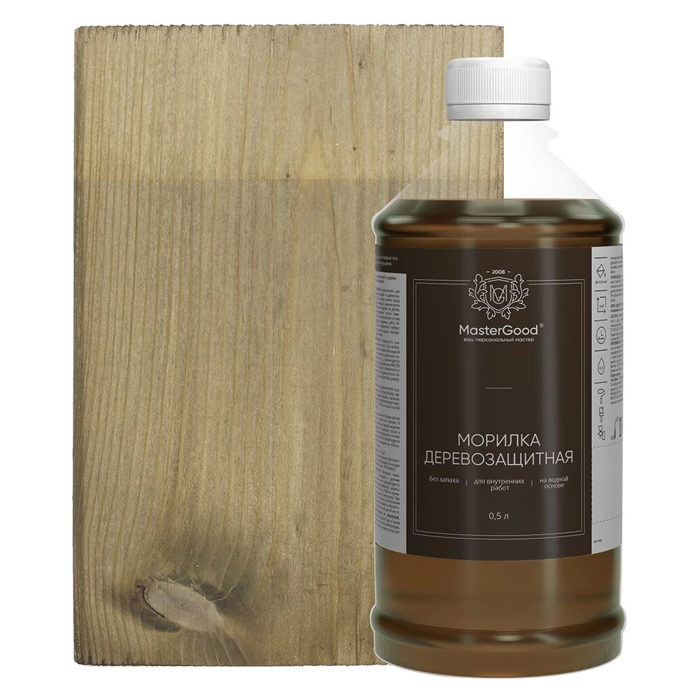 Морилка MasterGood водная антисептическая эбеновое дерево 05 л