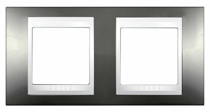 Unica Хамелеон MGU6.004.824 Рамка 2-постовая (горизонтальная, белый/шампань) Schneider Electric - фото №1