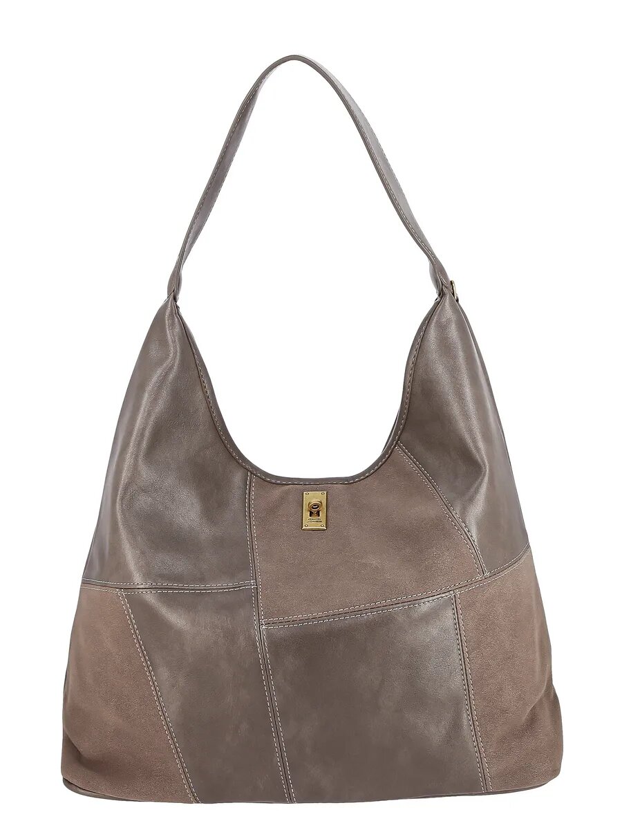 Сумка хобо DAVID JONES, серо-коричневый — фото 1
