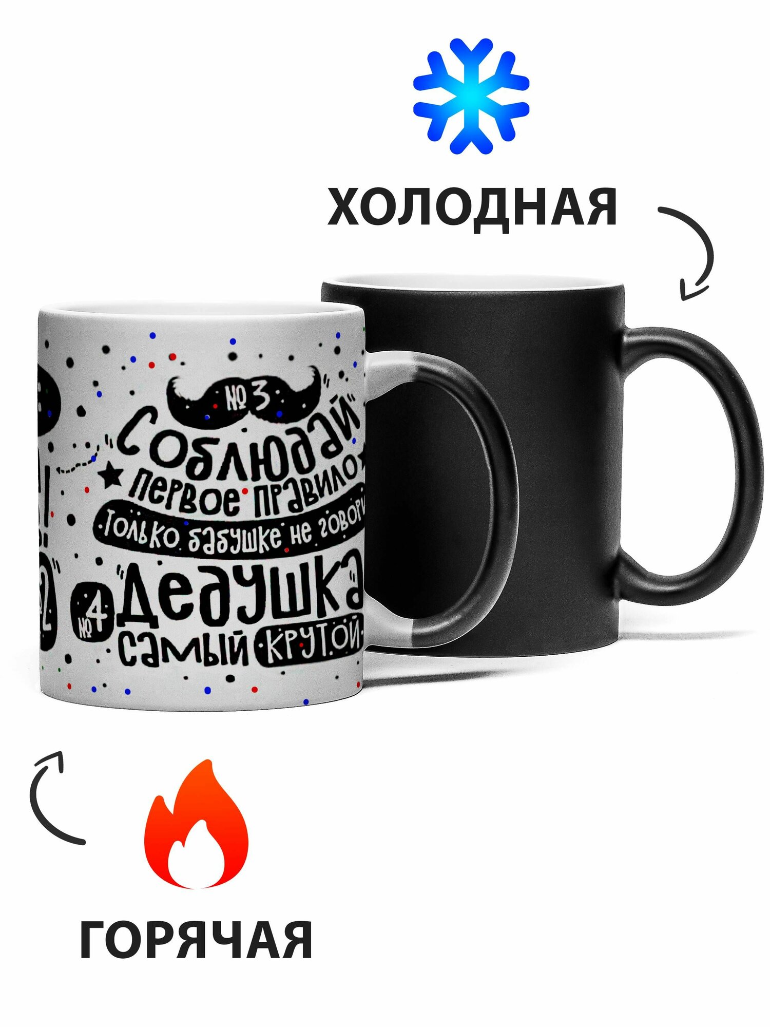 Кружка Хамелеон Самый крутой дедушка 330 мл — фото 1