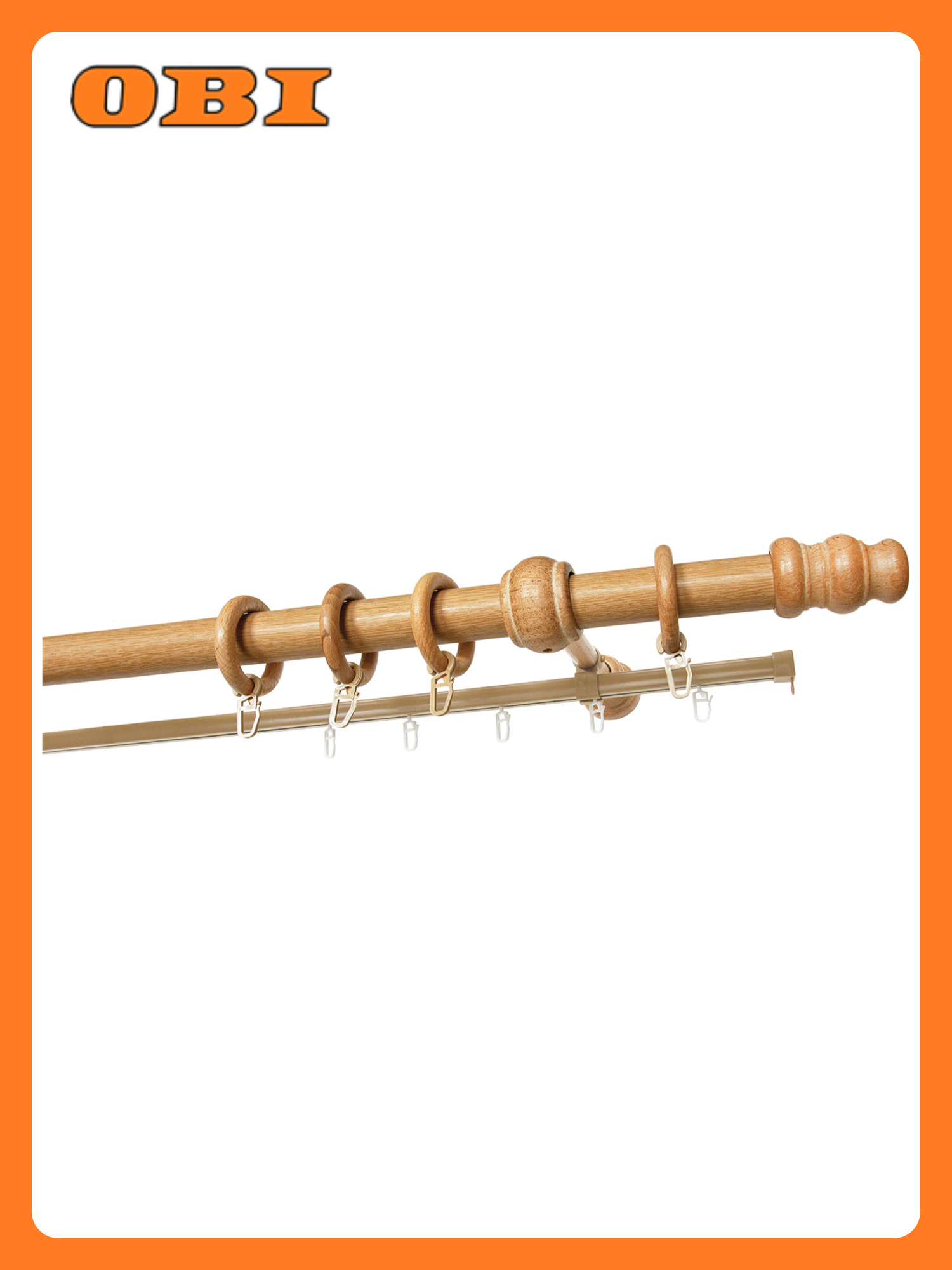 Карниз для штор Уют настенный двухрядный светлый дуб 15 м