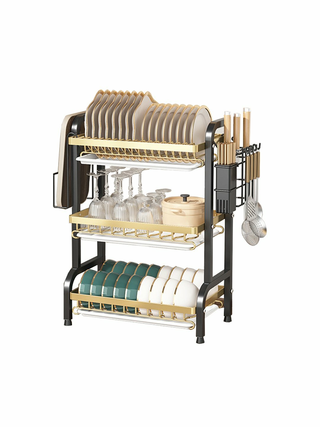 Сушилка для посуды, настольная, с основанием и системой слива