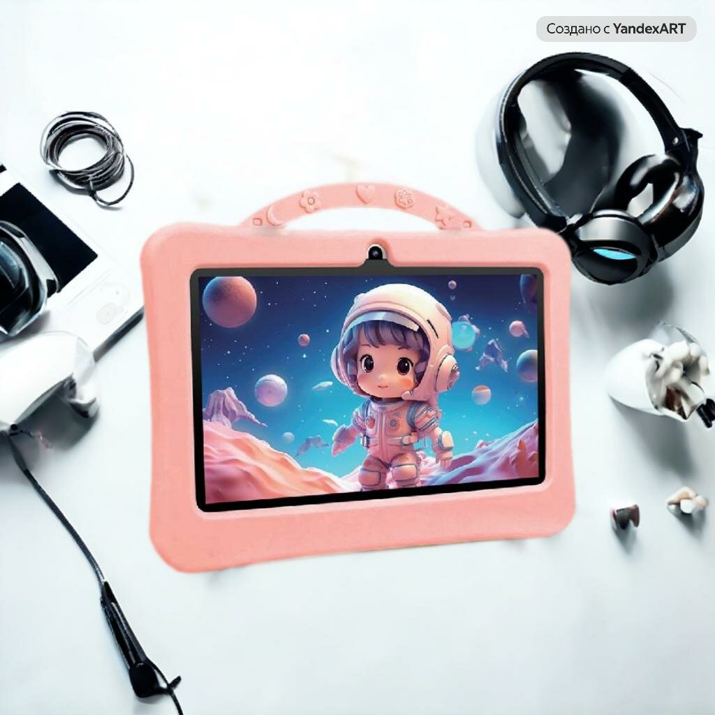 Детский планшет NODIZZ NPad 702, 7 дюймов, Android 14, 128ГБ, противоударный, светло-синий