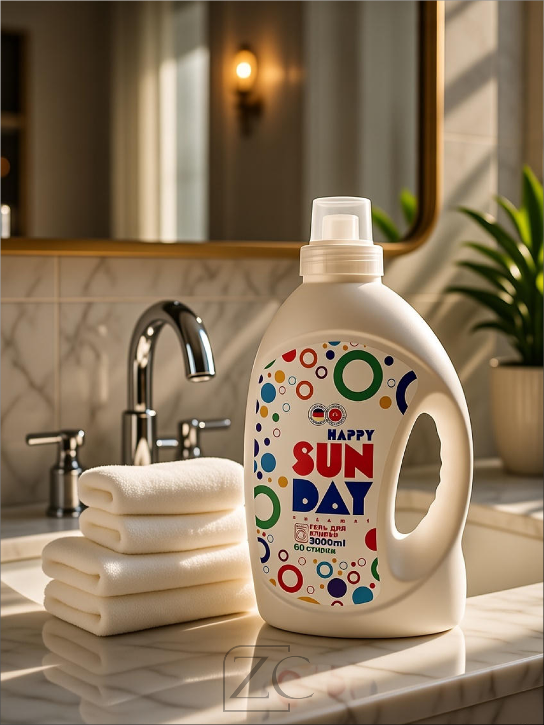 Гель для стирки Heppy Sun Day Happy Sunday, с кондиционером, 3л, 60стирок, гипоаллергенный