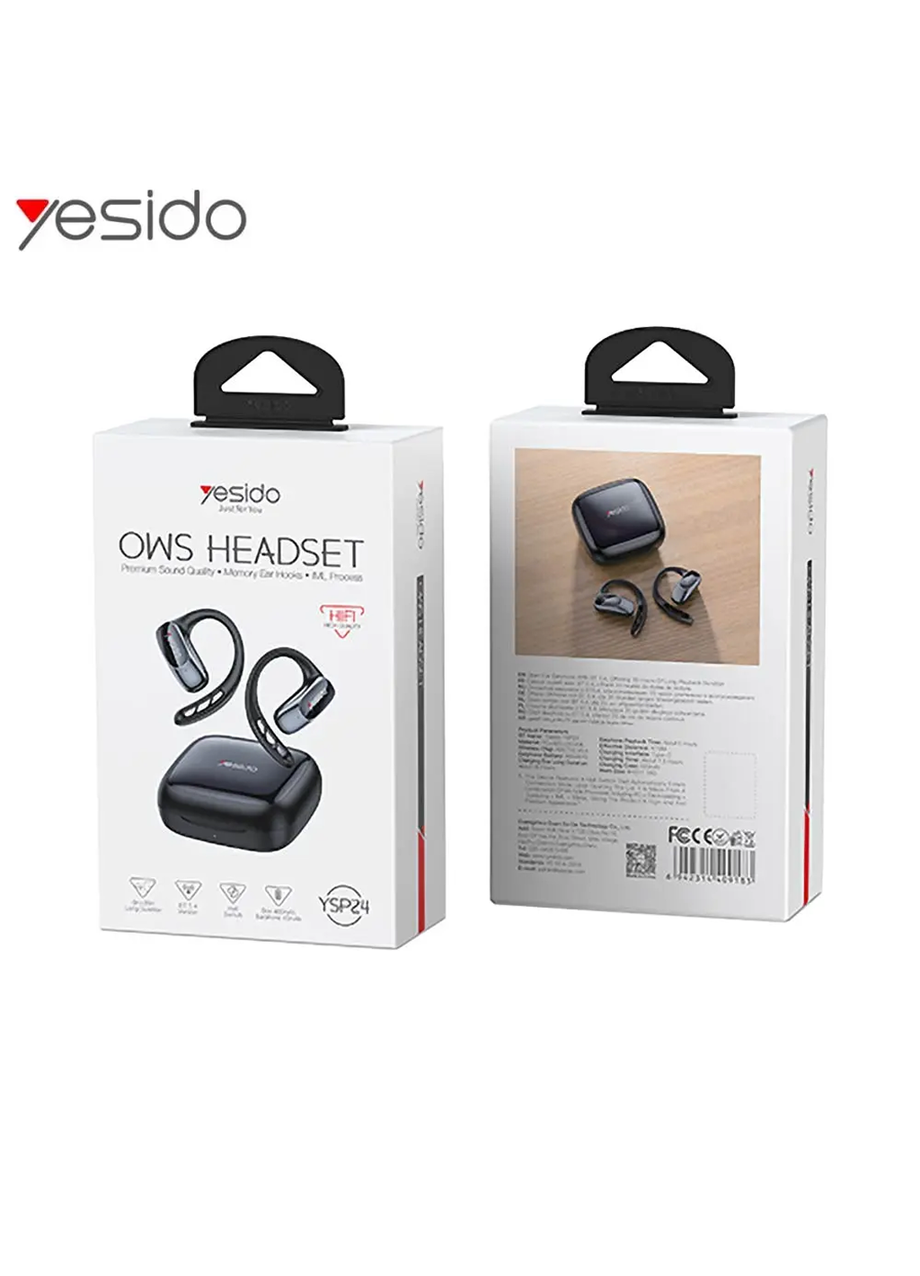 Беспроводная гарнитура Yesido YSP24 TWS, Bluetooth 5.3, автоматическое подключение, черные