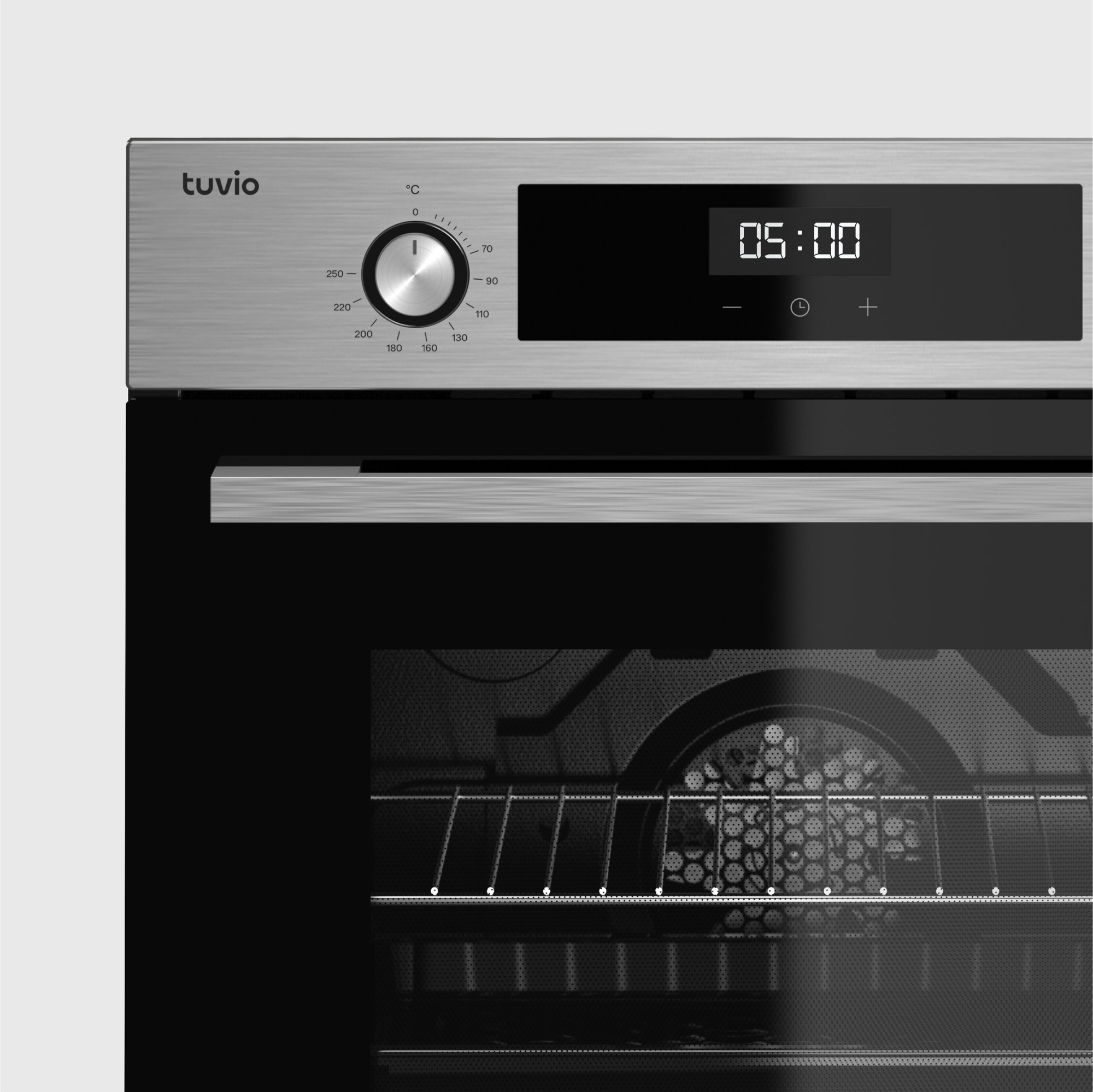 Духовой шкаф TUVIO NF42STSC1 с широким сенсорным дисплеем и цельной металлической ручкой, нержавеющая сталь — купить в интернет-магазине по низкой цене на Яндекс Маркете