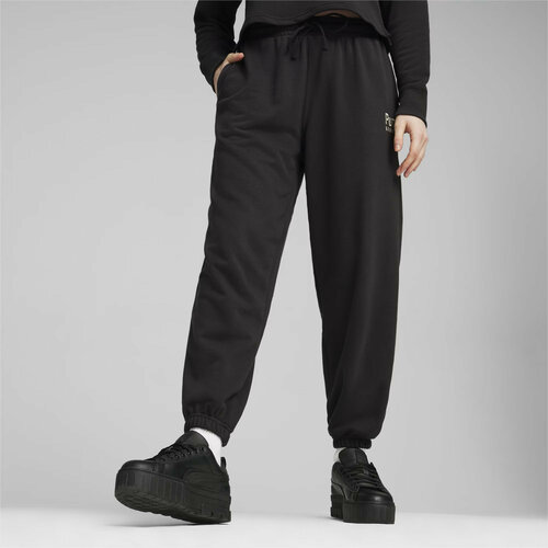 Брюки PUMA TEAM Women's Relaxed Sweatpants, размер 44, черный