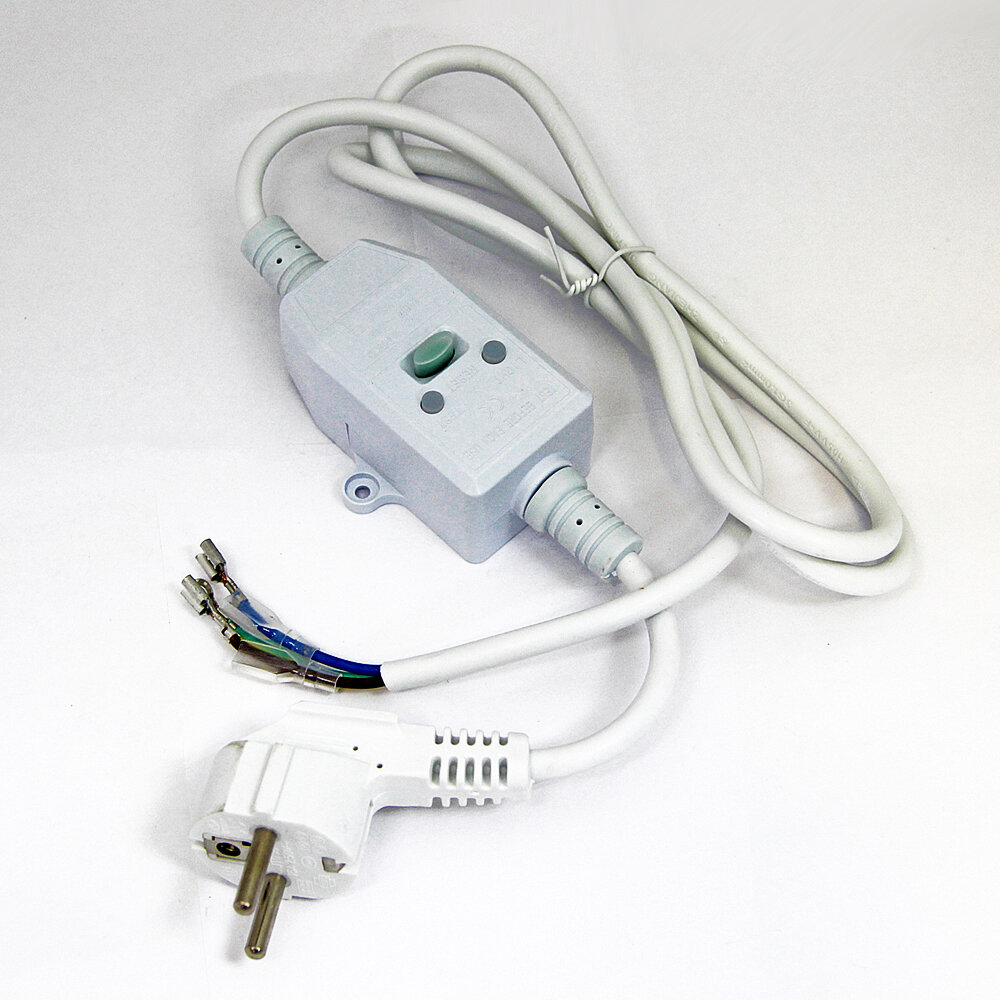 Шнур кабель с УЗО для водонагревателя бойлера 16А 10мА 1,5м 3х1,0