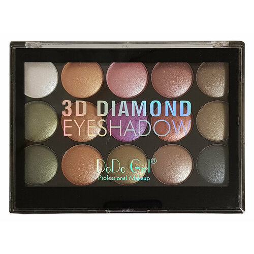 Палетка теней для глаз DoDo Girl 3D Diamond Eyeshadow, 15 оттенков, набор 01