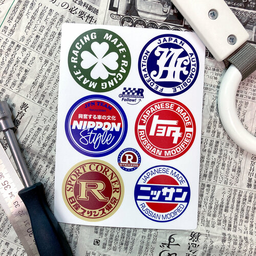 Наклейки с японскими логотипами Racing mate Nippon JAF 415₽