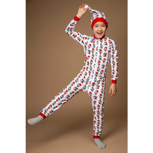 Комбинезон LITTLE WORLD OF ALENA, размер 122, синий, белый