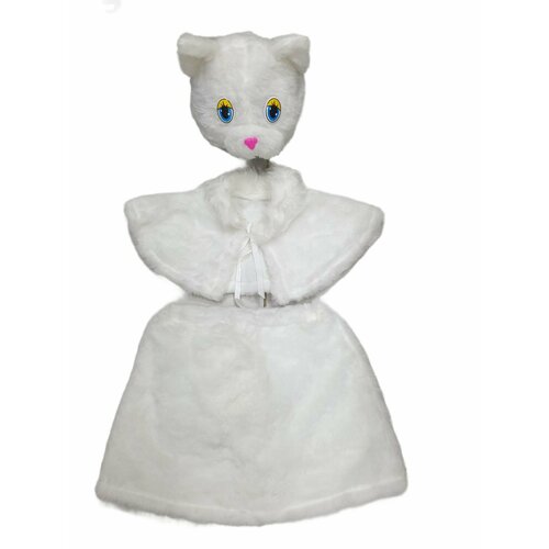 Карнавальный костюм для девочки Кошка белая размер 110 - 56