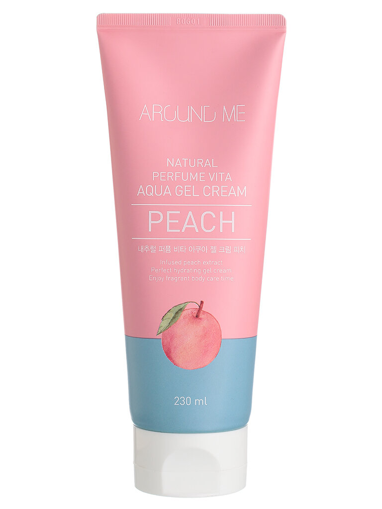 Welcos Around Me Крем-гель для тела с экстрактом персика Natural Perfume Vita Aqua Gel Cream Peach, 230мл