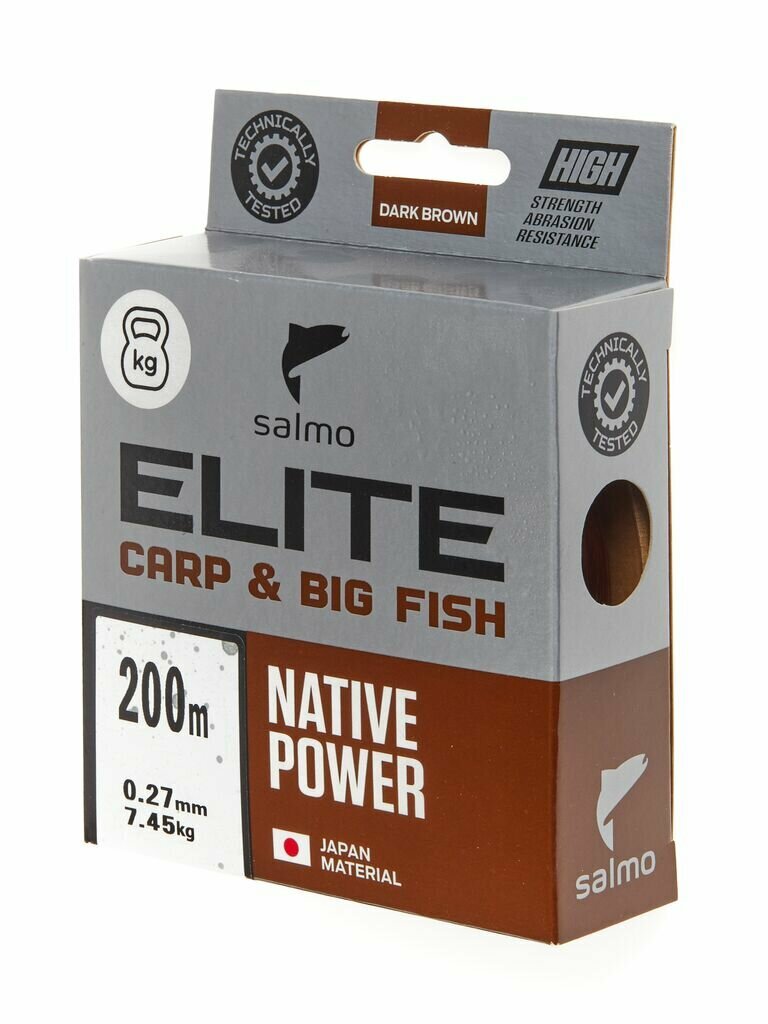 Леска ELITE CARP & BIG FISH монофильная 200m, 0.27mm, 7.45kg "Salmo"