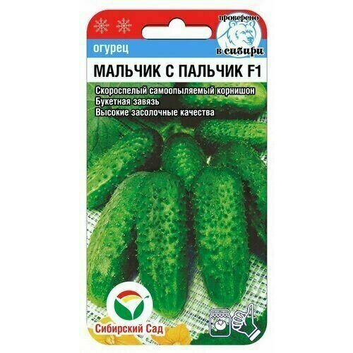 Огурец Мальчик с пальчик засолочный Сибирский сад (1 упаковка-7 шт семян) зеленый