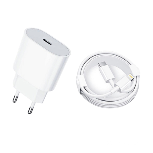 Зарядный комплект адаптер+кабель 20W /Сетевое зарядное устройство/ Super Быстрая Зарядка / Type-C - Lightning