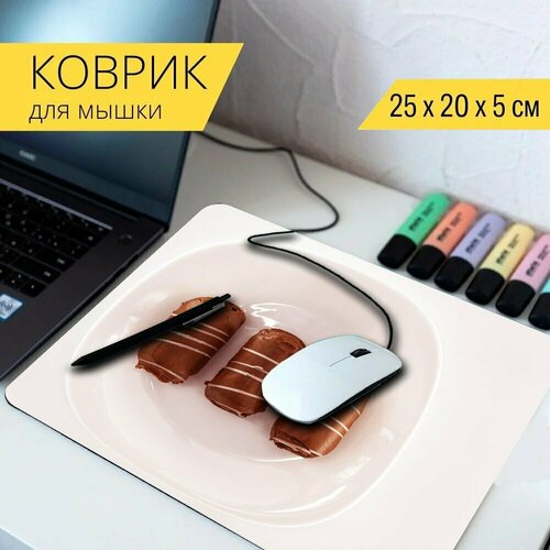 Коврик для мыши с принтом Food, cake, dessert 25x20см.