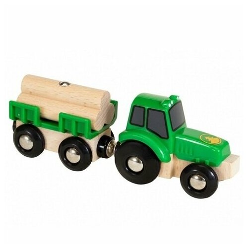BRIO деревянная ж/д "Трактор с бревнами" (33799)