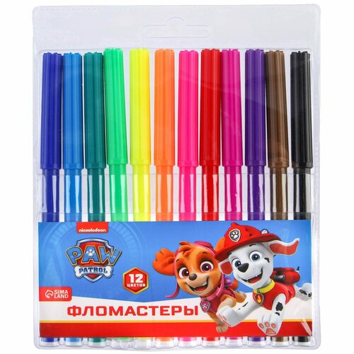 Фломастеры, 12 цветов, Paw Patrol 4491428