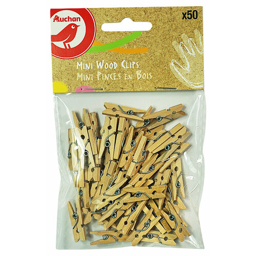 Прищепки декоративные ашан Красная птица деревянные, 50 шт