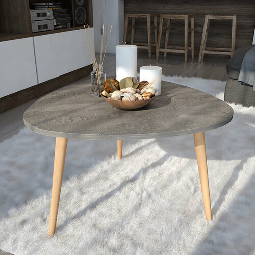 Стол журнальный Mebstudia треугольный серый камень 665х675х465 см 58251 3200₽