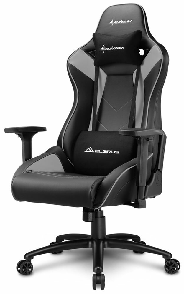 Игровое компьютерное кресло Sharkoon Elbrus 3 черно-серое