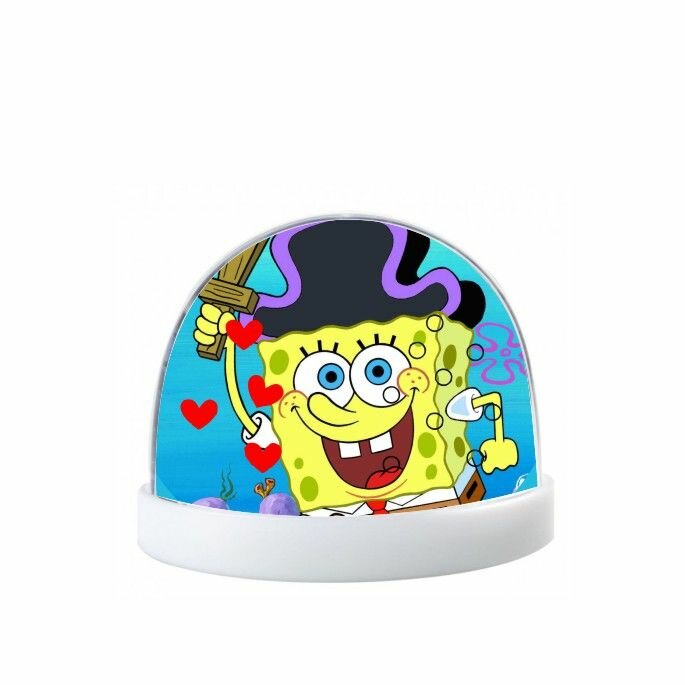 Водяной шар Губка Боб, SpongeBob №4, Искусственный снег