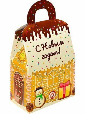 **НГ Сув.(Миленд) Коробка д/конфет Домик Новогодние сладости [вместимость 1000гр.] (ПП-6527)