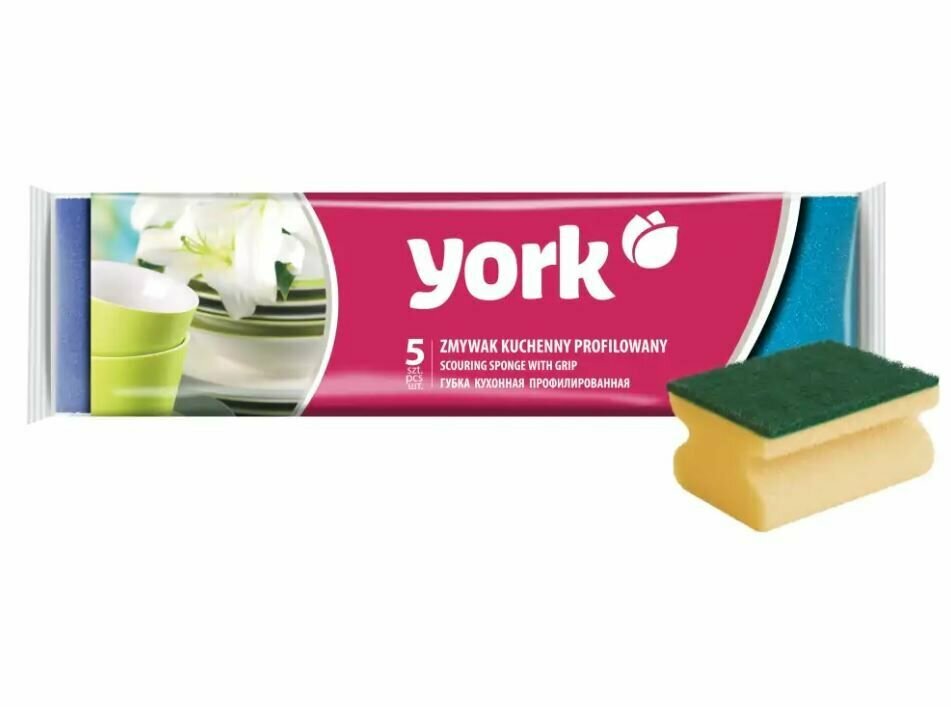 Губки для посуды профильные YORK 5 шт