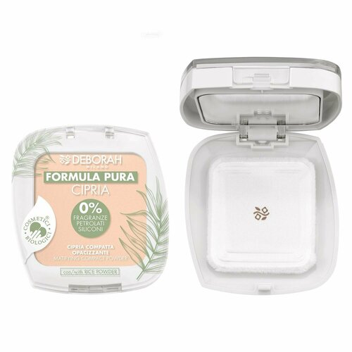 Пудра для лица DEBORAH Milano матирующая FORMULA PURA MATIFYING COMPACT POWDER, тон 02