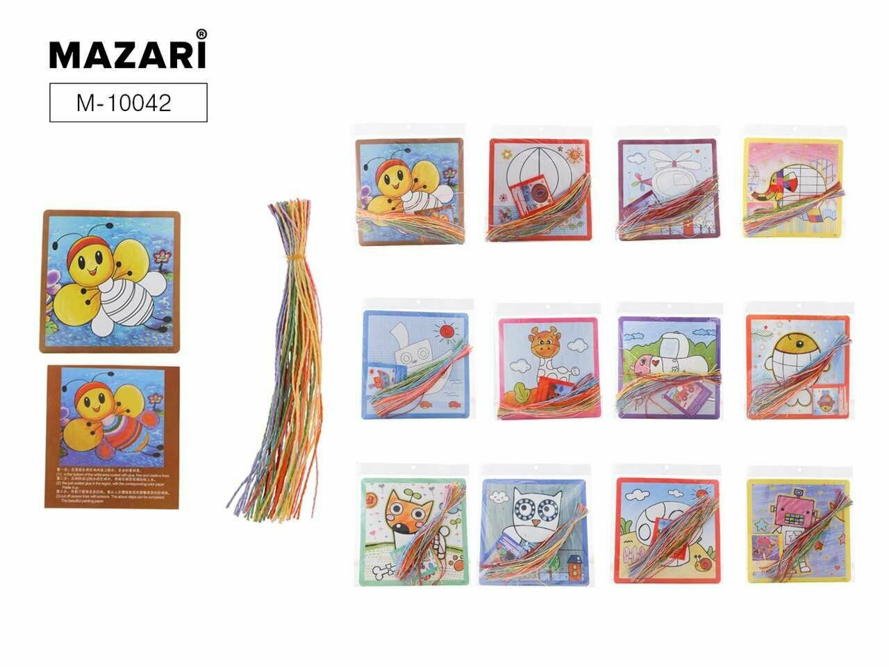 Набор для детского творчества Mazari "Ниткография" 12 картинок 26*26см