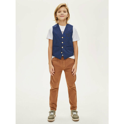 Брюки Y-CLU', размер 128, коричневый комплект одежды y clu для мальчиков футболка и брюки повседневный стиль размер 53 мультиколор