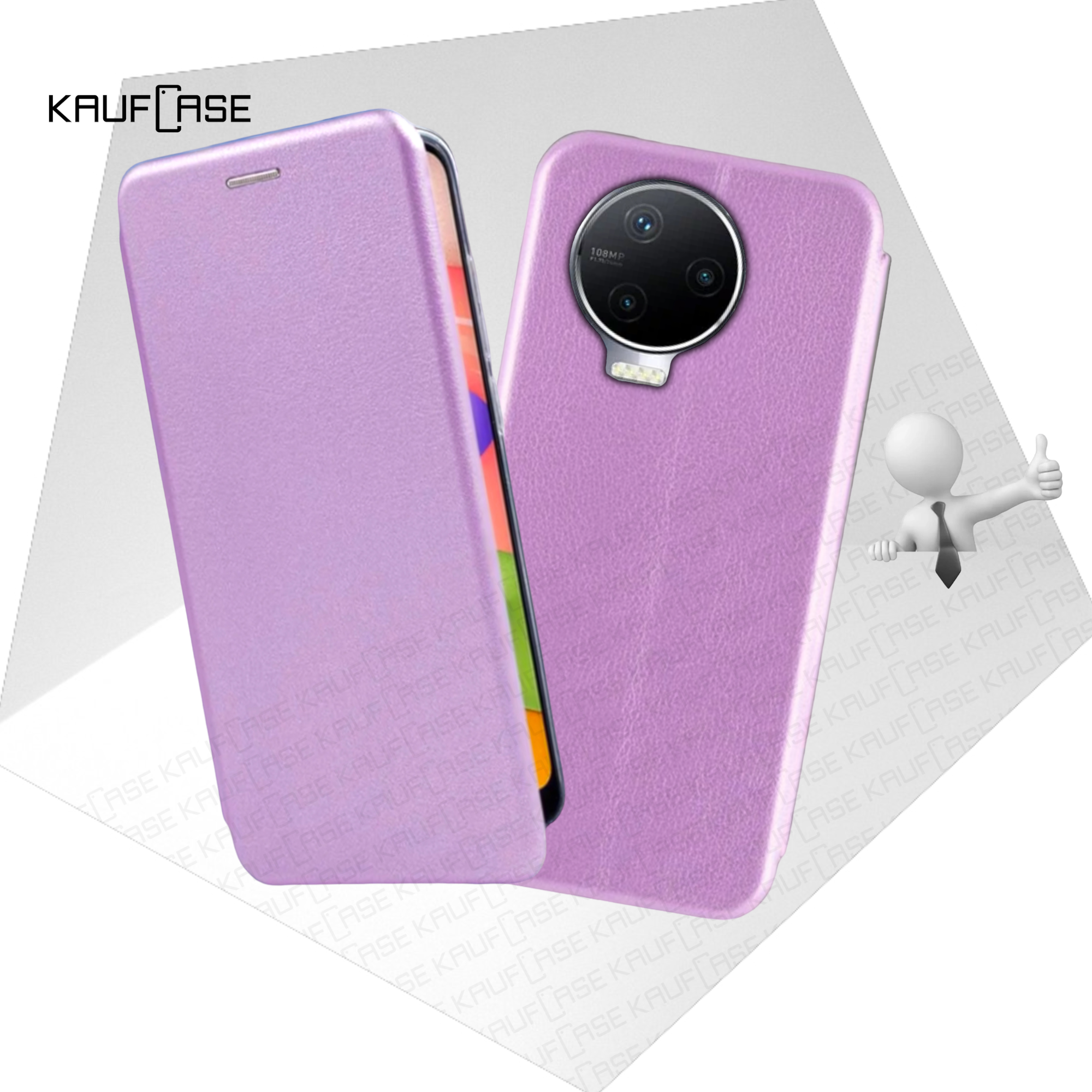 Чехол книжка для телефона Infinix Note 12 (2023) /Note 12 Pro (X676C) (6.7"), сиреневый. Текстура под кожу