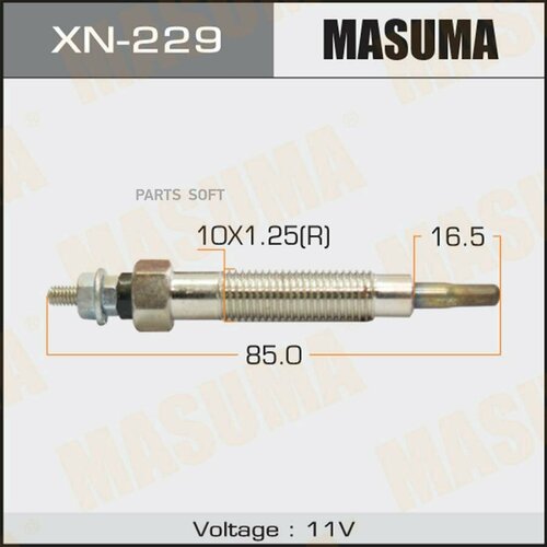 MASUMA XN229 Комплект свечей MASUMA - Свеча накала XN229 / Комплект 4 шт