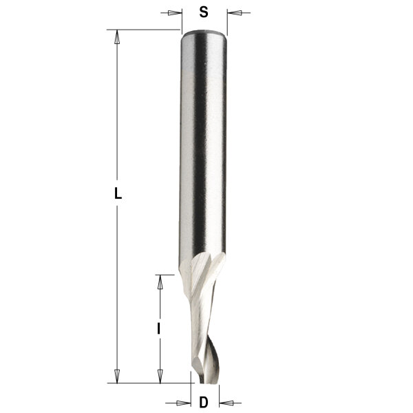 Спиральная фреза по алюминию верхний рез HSS+Co Z1 S=8 D=6x40x100 RH CMT 188.061.51