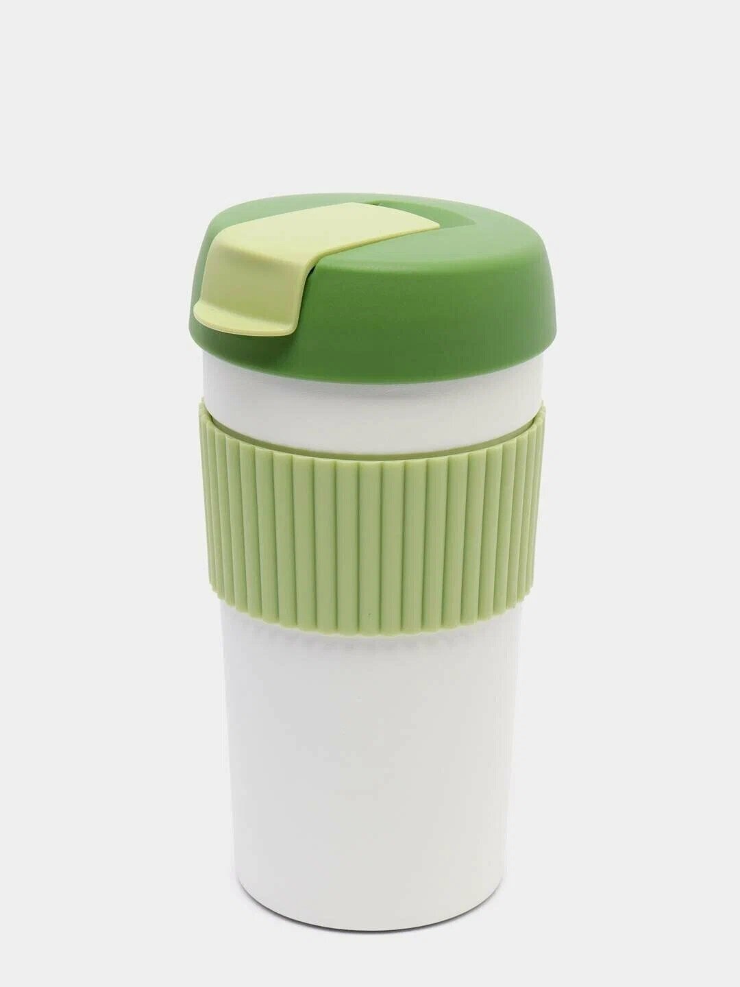 Термостакан-непроливайка KissKissFish Rainbow Vacuum Coffee Tumbler, green/white