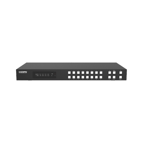 AVCLINK HM-1616 Матричный коммутатор HDMI. Входы: 16 x HDMI. Выходы: 16 x HDMI. Максимальное разрешение: 4K@60Гц. Управление: кнопки, RS-232, ИК, WEB