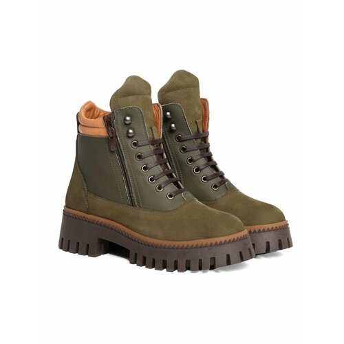 Ботинки  Bugatti,натуральная кожа, размер 39 EU, хаки