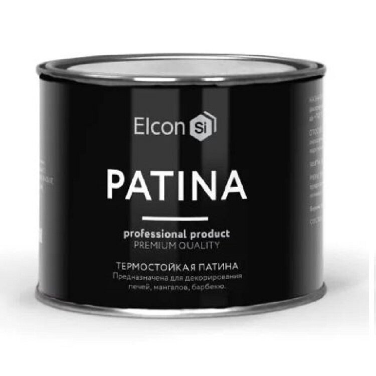 Краска декоративная термостойкая Elcon Patina, 0,2 кг, серебро