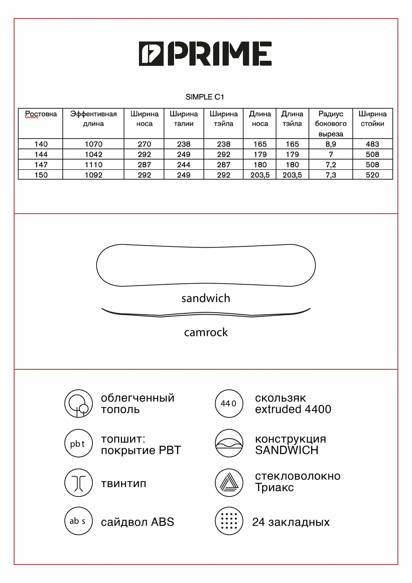 Сноуборд PRIME - SIMPLE 23/24